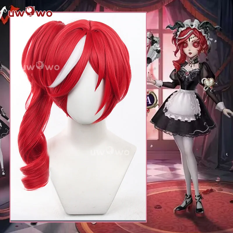 full hair wigs for women with thin hair -Uwowo Game Identity V Priestess-“Crimson” Cosplay Wig Long Red Hair