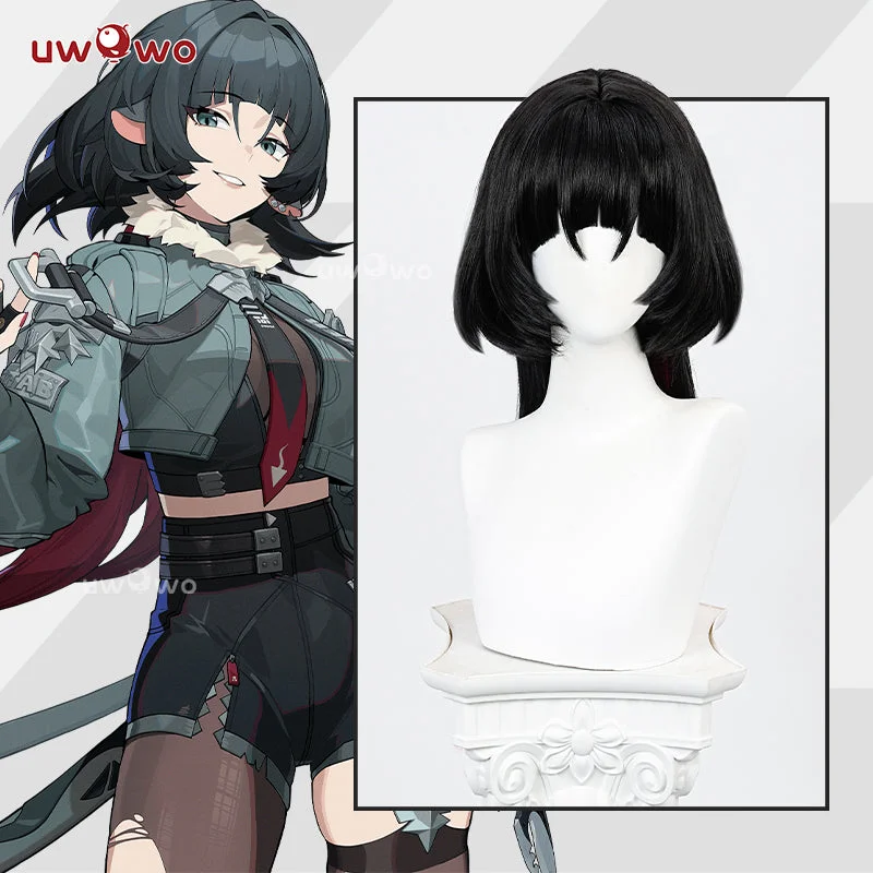 full lace wigs for versatile hairstyles -Uwowo Game Zenless Zone Zero/ZZZ Jane Doe Cosplay Wig Long Black Hair