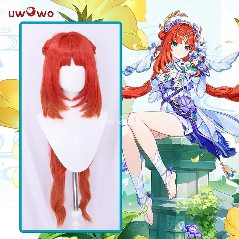 wig care kits for maintenance and styling -Uwowo Genshin Impact Nilou New Skin Breeze of Sabaa Cosplay Wig Long Red Hair