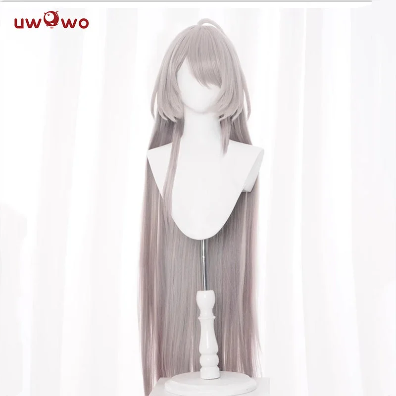 wig caps for securing wigs in place -UWOWO Honkai Star Rail Acheron Ultimate Form Cosplay Wig Long Grey Hair