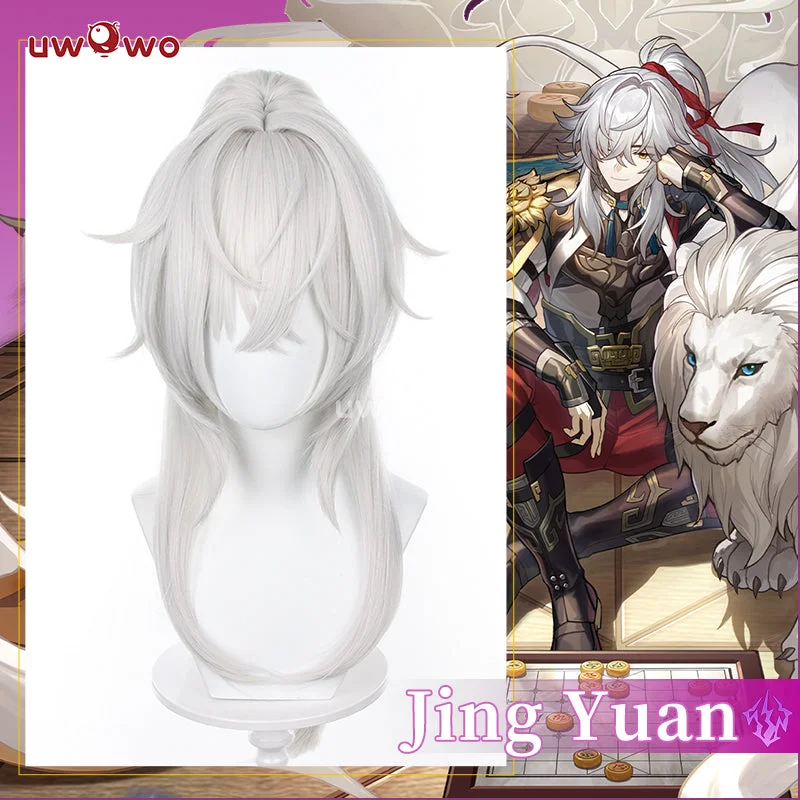 wigs for women with thick hair -Uwowo Honkai: Star Rail Jingyuan Cosplay Wig Jing Yuan Long Hair