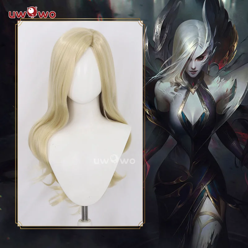 custom wigs for unique and personalized looks -Uwowo League of Legends/LOL: Coven Morgana Cosplay Wig Long Yellow Hair