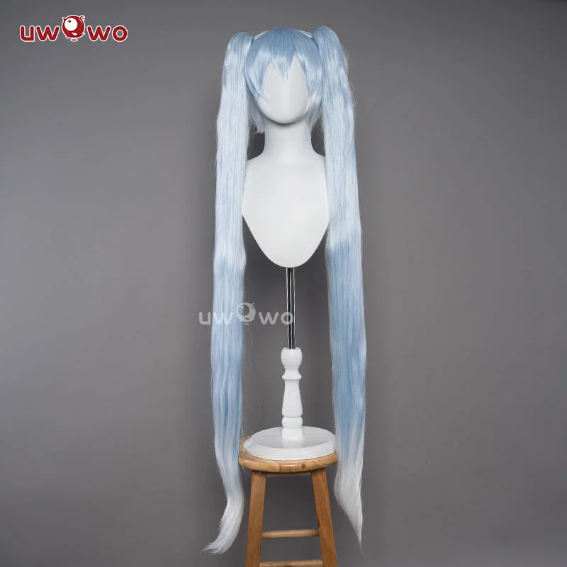 blonde wigs for women with platinum shades -【Pre-sale】Uwowo V  Singer Snow Girl Cosplay Wig Long Gradient Blue Hair