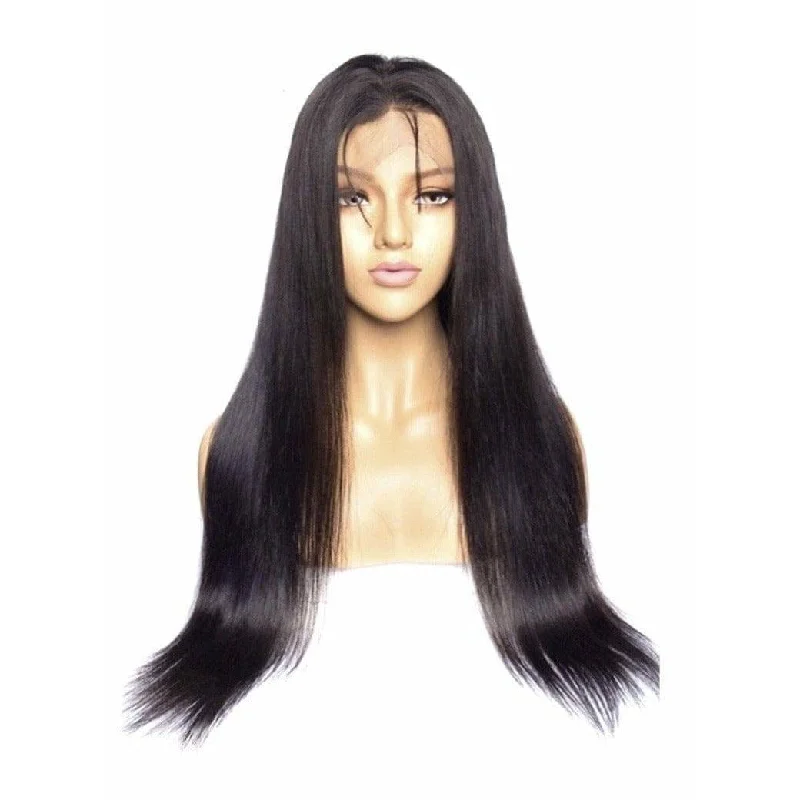 VIP -Lace Front Wig - 100% Human Hair Natural Black (180 density) Straight